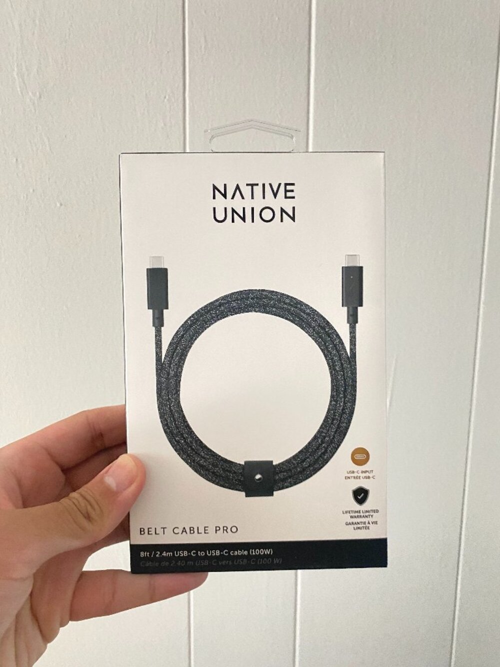 Native Union Belt Cable Pro (8 ft / 2.4 m USB-C to USB-C Cable) Cosmos Black